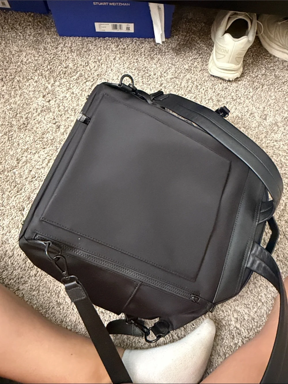 Mina Baie Black Baby Bag - Sleek Convertible Diaper Backpack nylon